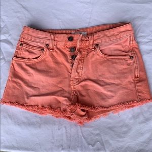 Coral Free People Denim Shorts